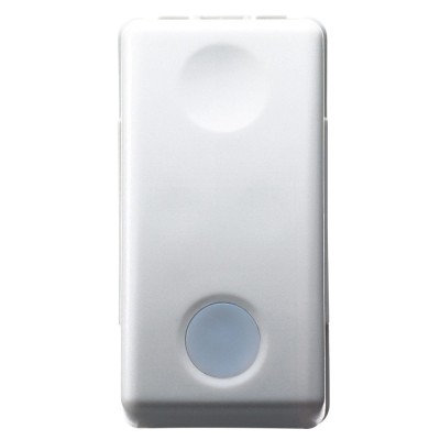 Intrerupator simplu cu indicator luminos Gewiss System GW20572, incastrat, modular - 1, alb foto