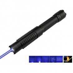 Laser pointer albastru 50000 mW cu acumulatori si 5 capete 3D foto