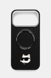 Karl Lagerfeld husă pentru telefon iPhone 17 Pro Max culoarea negru, KLHMP17XPSMLRCHK