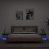 vidaXL Noptiere cu lumini LED, 2 buc., gri beton, 40x39x37 cm