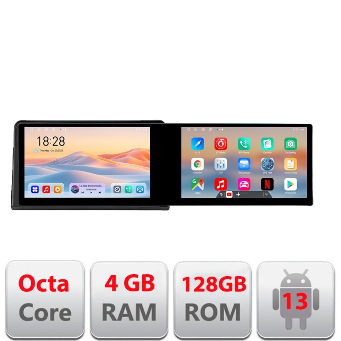 Navigatie Renault Express Edotec 2 ecrane 8 core 4+128 21.6 inch Incell android Wifi 5Ghz gps internet CarStore Technology