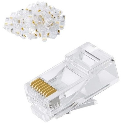 Set 100x Mufe UTP RJ45 8c8p,100 bucati - Alb foto