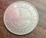 C50 - Moneda foarte veche - Bolivia - 1 boliviano - 1995, America Centrala si de Sud