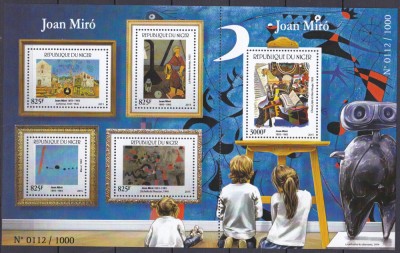 DB1 Pictura 2015 Joan Miro Niger MS + SS MNH tiraj 1000 foto
