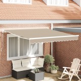 vidaXL Marchiză Retractabilă Manuală Bej 350x250 cm