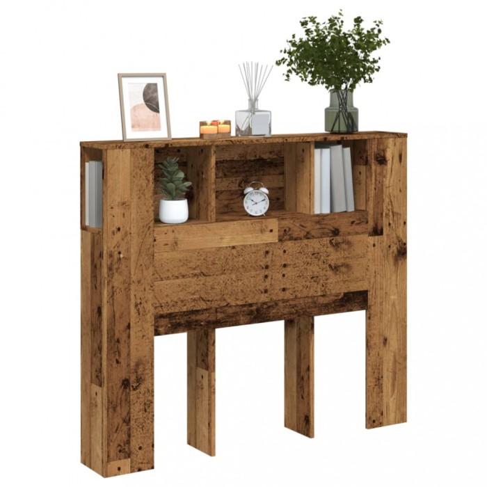 Gossi tablie pat cu dulap, lemn vechi 120x19x104,5 cm lemn prelucrat