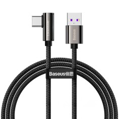 CABLU alimentare si date Baseus Legend Elbow, Fast Charging Data Cable pt. smartphone, USB la USB Type-C 66W, braided, 1m, negru &amp;quot;CATCS-B01&amp;quot; (timbru v foto