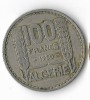 Moneda 100 francs 1950 - Algeria, Africa, Cupru-Nichel