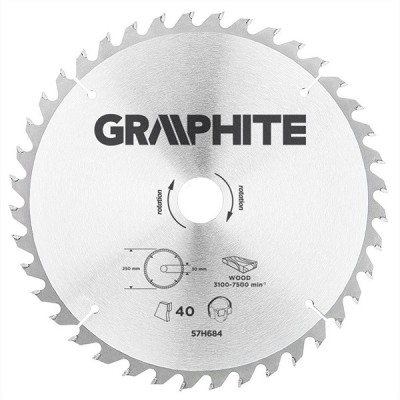 Panza ferastrau circular 40 dinti varfuri HM 250x30mm GRAPHITE 57H684 HardWork ToolsRange foto