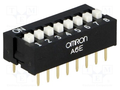 Comutator DIP-SWITCH 8 sec&amp;Aring;&amp;pound;iuni ON-OFF 0,025A/24VDC OMRON foto