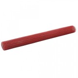 Cumpara ieftin VidaXL Plasă de s&acirc;rmă, roșu, 10 x 1,5 m, oțel cu &icirc;nveliș PVC, pătrat