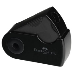 Ascutitoare Simpla cu Container Faber-Castell Sleeve-Mini, Neagra, Ascutitori Simple, Ascutitori Faber-Castell, Ascutitori pentru Scoala, Ascutitori c foto