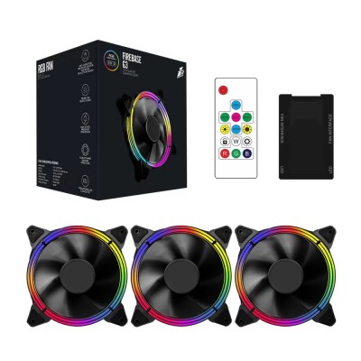 Set 3 Ventilatoare 1stPlayer COMBO G3 ARGB, Controller si Telecomanda, Negru foto