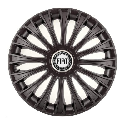 Set 4 Capace Roti, potrivite jantelor de R14, pentru Fiat, model dino Negru foto