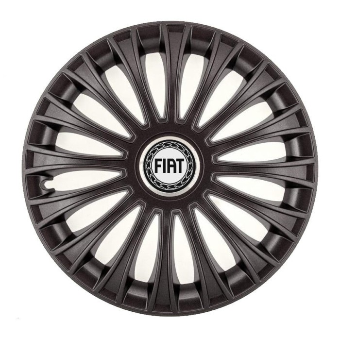 Set 4 Capace Roti, potrivite jantelor de R14, pentru Fiat, model dino Negru