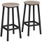 Set 2 scaune de bucatarie/bar, Artool, pal si otel, gri rustic, negru, 32x65 cm