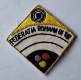 Federatia Romana de TIR - ecuson din maretial textil, vechi din anii 1970