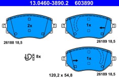 ATE 13.0460-3890.2 set placute frana,frana disc foto