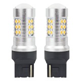 Cumpara ieftin Set becuri auto cu LED CANBUS, 3030, 24SMD, compatibil T20, 7440, WY21W, Portocaliu, 12V / 24V, destinat competitiilor auto sau off-road