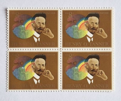 4 timbre Statele Unite bloc de 4 val. MNH 1973 HENRY TANNER 8 c. _Scott 1486 foto