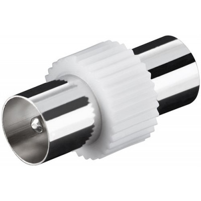 Adaptor Goobay, coaxial tata, plastic, 25.9 mm, Alb foto