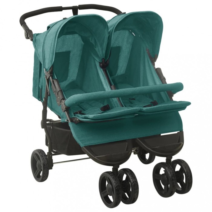 Gossi carucior dublu, verde, otel