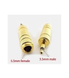 Adaptor audio mono JACK 6.3 mm mama la JACK 3.5 mm tata metal aurit, Oem