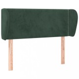 Cumpara ieftin Tablie de pat cu aripioare verde inchis 103x23x78/88 cm catifea