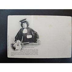 Carte postala femeie avocat, inceput de secol XX