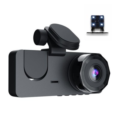 Camera tripla auto DVR, 2&amp;rdquo;, Full HD, inregistrare automata foto