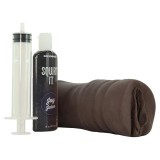 Masturbator DOC JOHNSON Squirting Pussy, simulare vaginală realistă, cu lichid Joy Juice inclus, maro, 14 cm