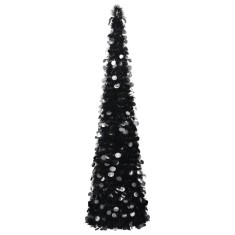 vidaXL Brad de Craciun artificial tip pop-up, negru, 180 cm, PET foto