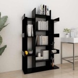 VidaXL Bibliotecă, negru, 86x25,5x140 cm, PAL