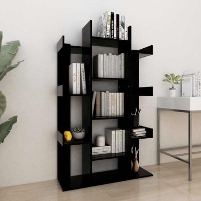 vidaXL Bibliotecă, negru, 86x25,5x140 cm, PAL foto