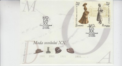 C12 - FDC Romania - Moda secolului XX - LP1623 - 2003 foto