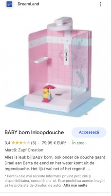 Cabina dus papusa Babyborn foto