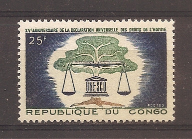 Congo 1963 - A 15-a aniversare a Declarației Drepturilor Omului, MNH foto