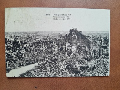 Carte postala, Lens, vue generale en 1919 foto
