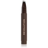 Revolution Instant Brow Hair creion pentru sprancene culoare Dark Brown 1.8 ml