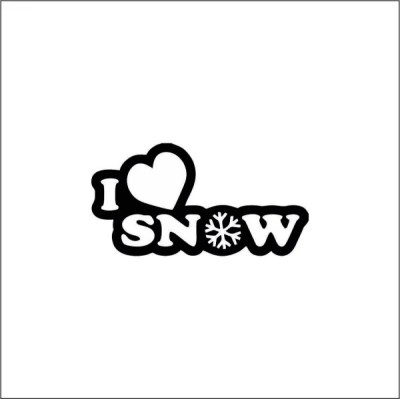 Sticker Auto , zI Love Snow, , Autocolant Perfect pentru Iubitorii Iernii foto