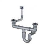 Sifon Deante pentru 2 chiuvete cu capac din oțel, crom