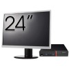 Pachet Calculator LENOVO Thinkcentre M600 Tiny, Intel Pentium J3710 1.60-2.64GHz, 4GB DDR3, 120GB SSD + Monitor 24&amp;quot; NewTechnology Media
