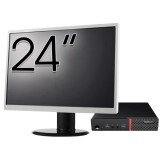 Pachet Calculator LENOVO Thinkcentre M600 Tiny, Intel Pentium J3710 1.60-2.64GHz, 4GB DDR3, 120GB SSD + Monitor 24&amp;quot; NewTechnology Media