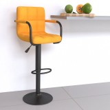 VidaXL Scaun de bar, galben muștar, material textil