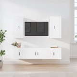 vidaXL Set dulap TV, 5 piese, alb, lemn prelucrat