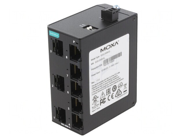 Switch Ethernet 8 Porturi neadministrabil 9,6-60VDC EDS-2008-EL