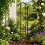 Pergola coloana pentru trandafiri si plante cataratoare, otel negru 190x40 cm