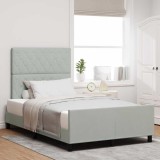 VidaXL Cadru de pat cu headboard Gri deschis 120 x 190 cm Catifea 3344861