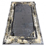 Covor DE LUXE modern 628 ornament vintage - structural gri / aur, 200x290 cm, Dreptunghi, Poliester