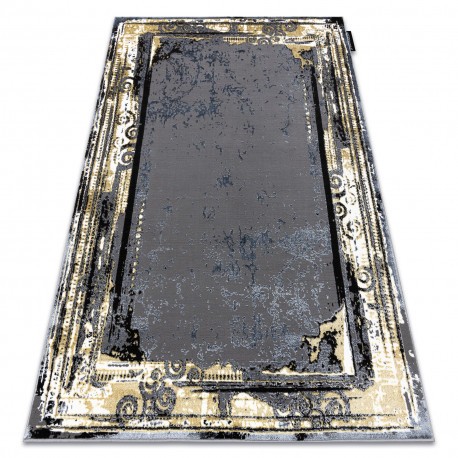 Covor DE LUXE modern 628 ornament vintage - structural gri / aur, 240x340 cm